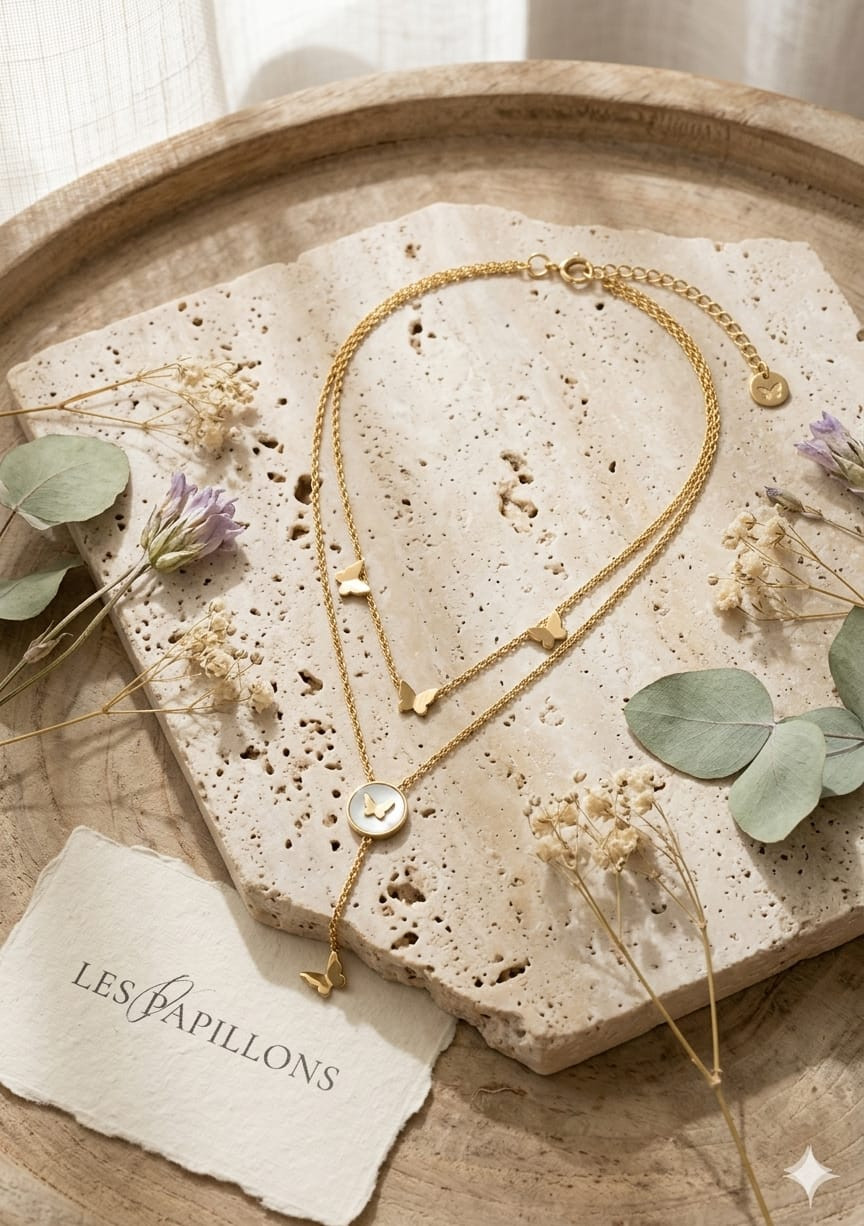 Elegant Two-Layer Butterfly Necklace