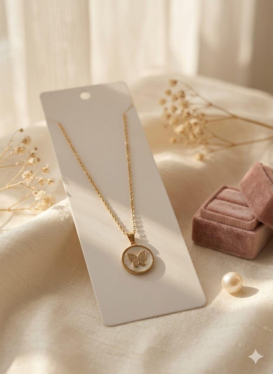 Butterfly Pearl Necklace