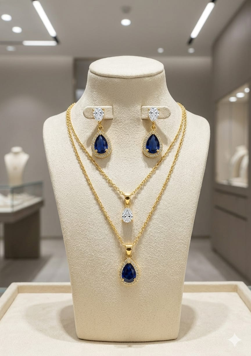 Crystal Teardrop Jewellry Set