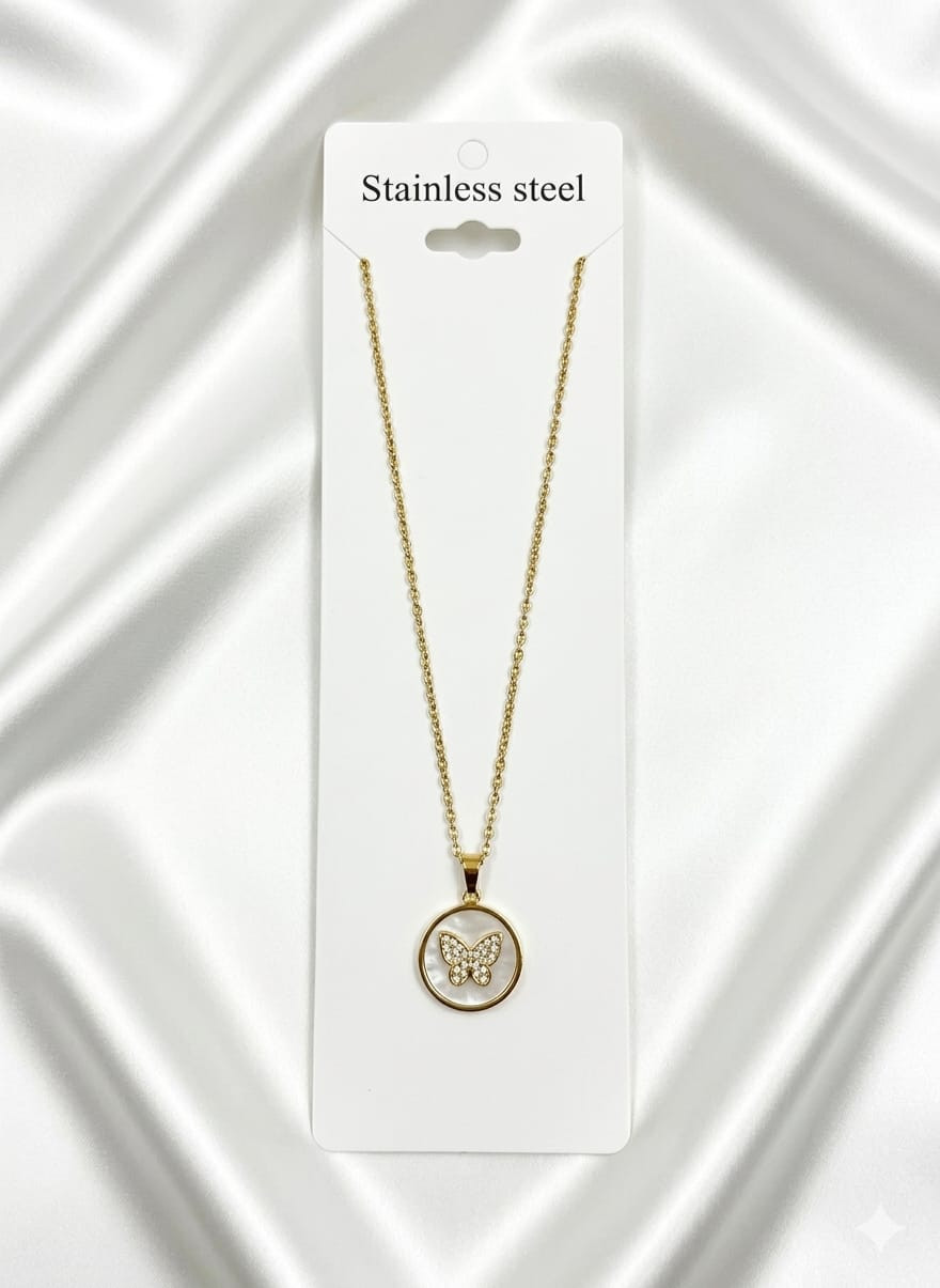 Butterfly Pearl Necklace