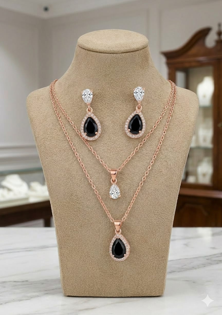 Crystal Teardrop Jewellry Set