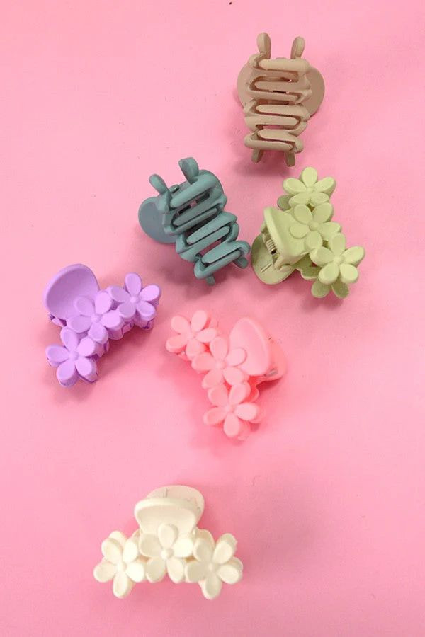 Mini Petal Hair Claw  Clips Set