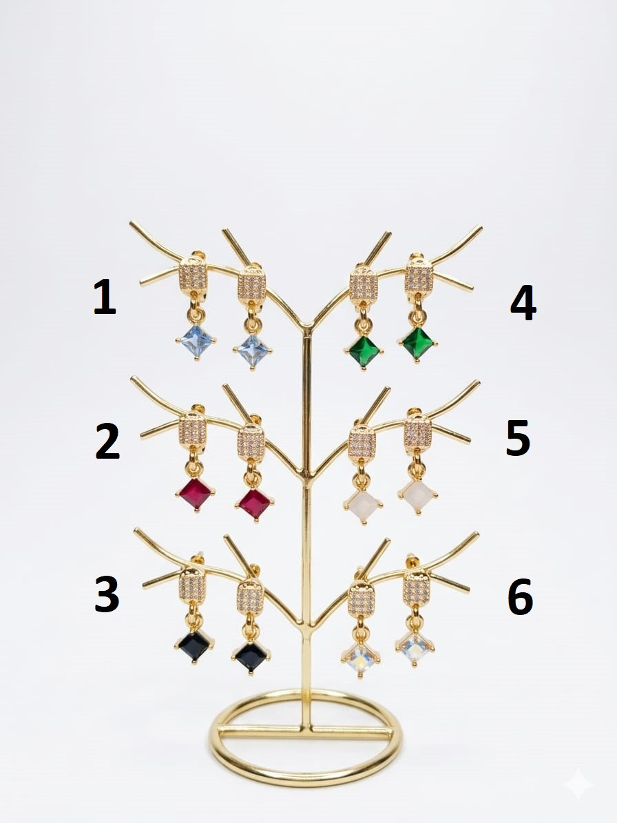 Geometric Gemstone Earrings